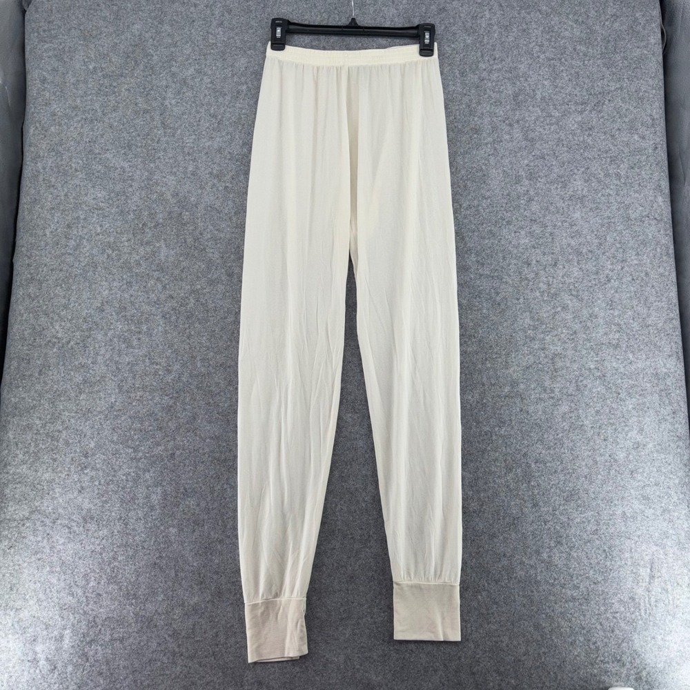 Eddie Bauer Womens Cream 100% Silk Thermal Long Johns Pants Large